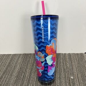 Starbucks Blue Under the Sea Ocean Holographic Waves Venti 24oz Cold Cup Tumbler